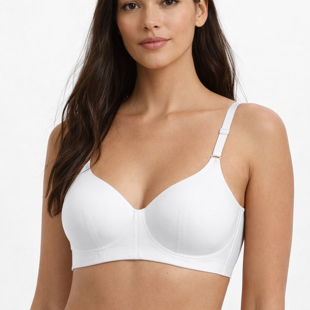 Natori White Bra 32B Smooth Lightweight Underwire Everyday Comfort